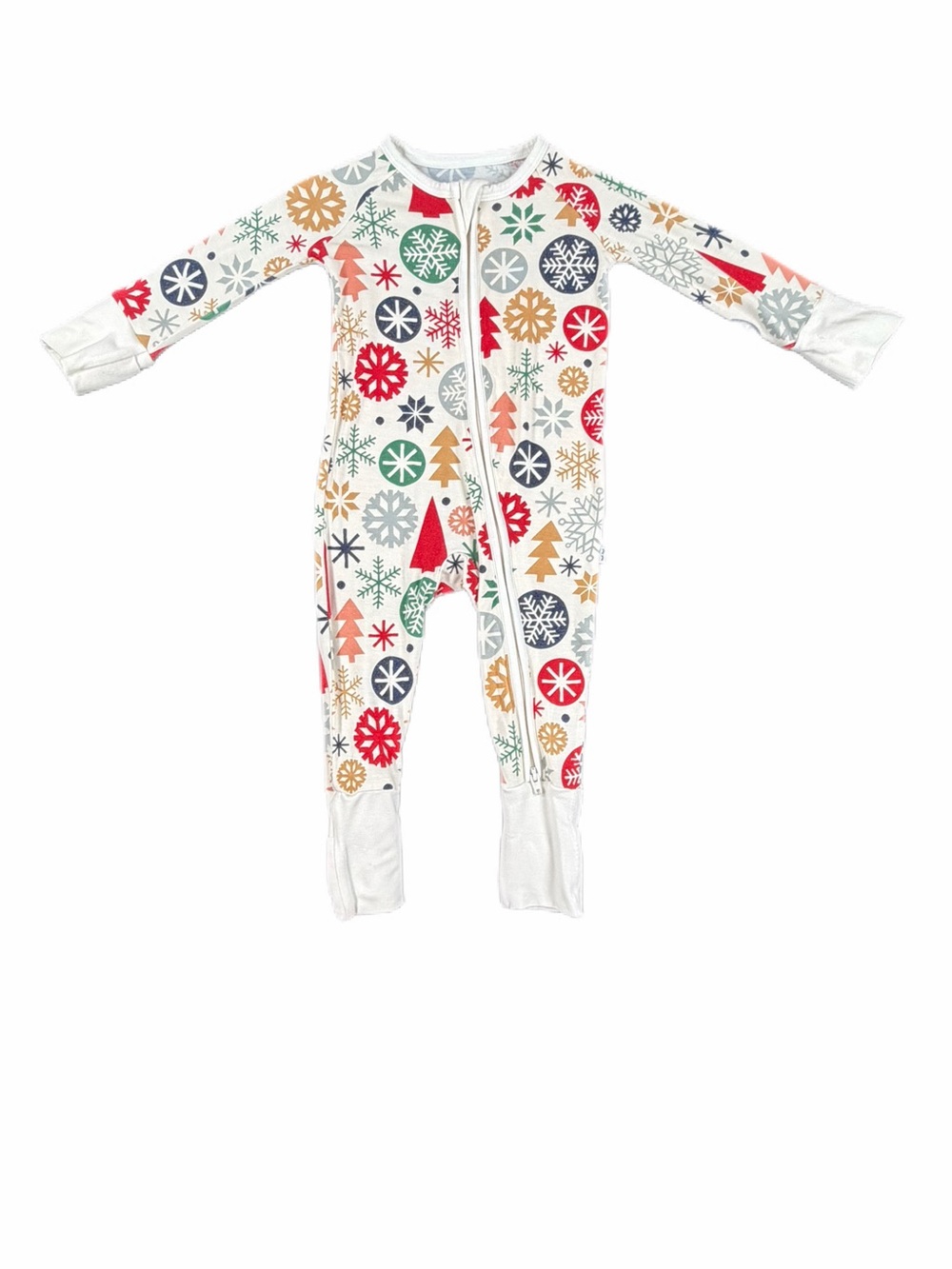 LITTLE SLEEPIES Modern + Merry Bamboo Christmas Zippy Pajamas - 3-6M